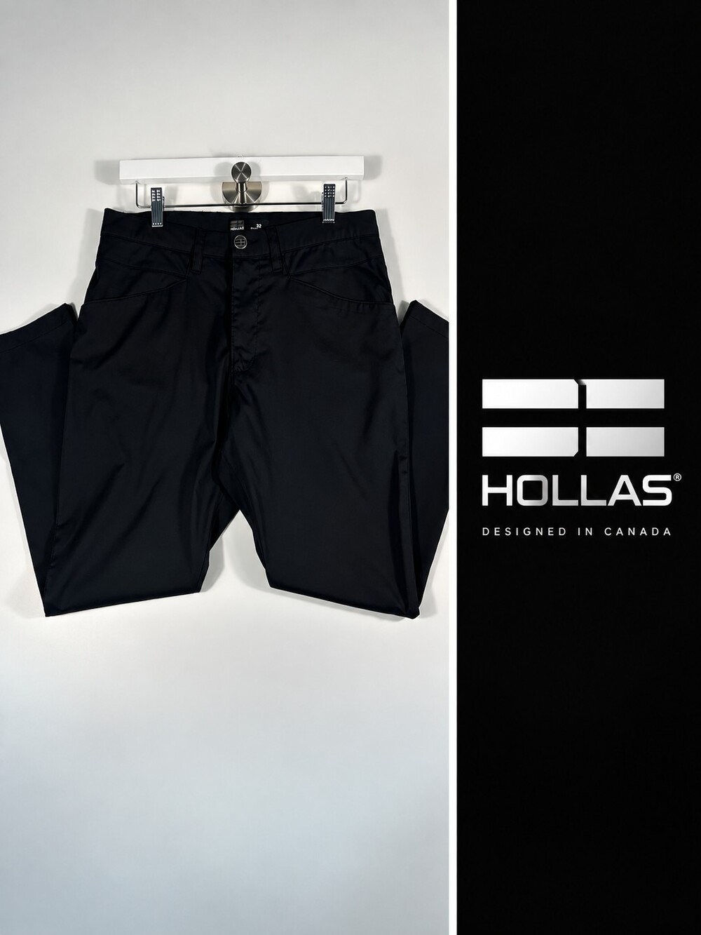 Hollas Men’s Black Performance Golf Pants Size 32 Stretch Straight Leg